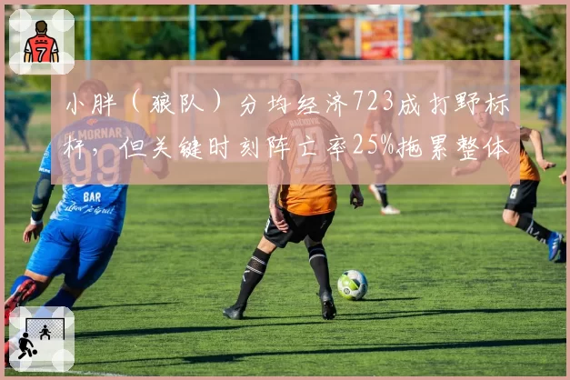 小胖（狼队）分均经济723成打野标杆，但关键时刻阵亡率25%拖累整体节奏